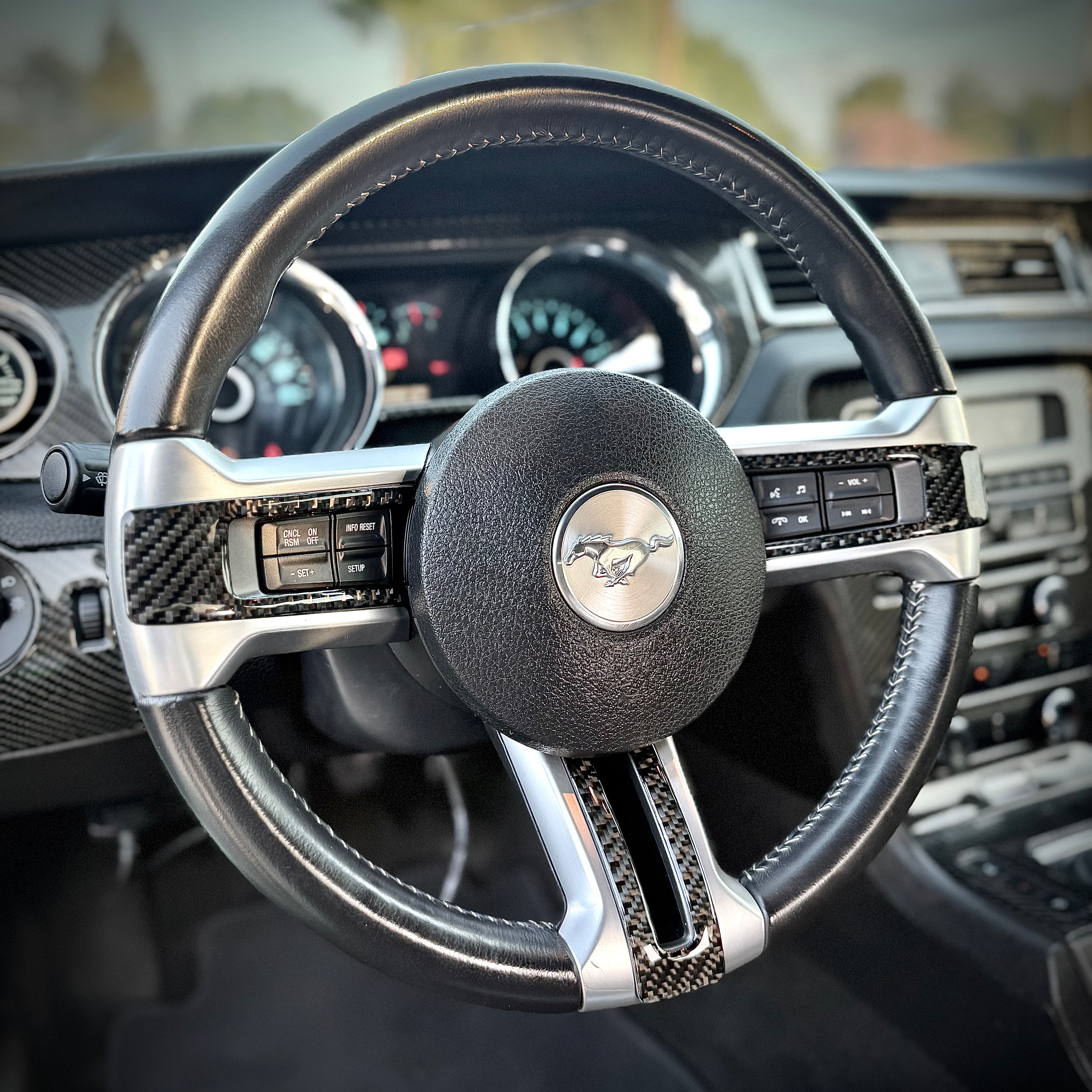 2010-2014 Mustang Carbon Fiber Steering Wheel Trim