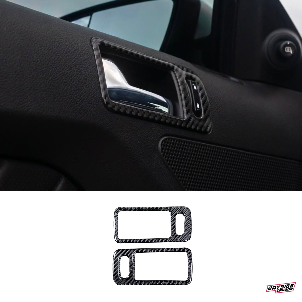 2010-2014 Carbon Fiber Interior Door Handle Trim Overlay