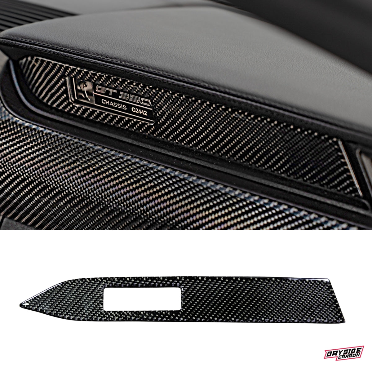 2015+ Mustang Carbon Fiber Dashboard Emblem Overlay