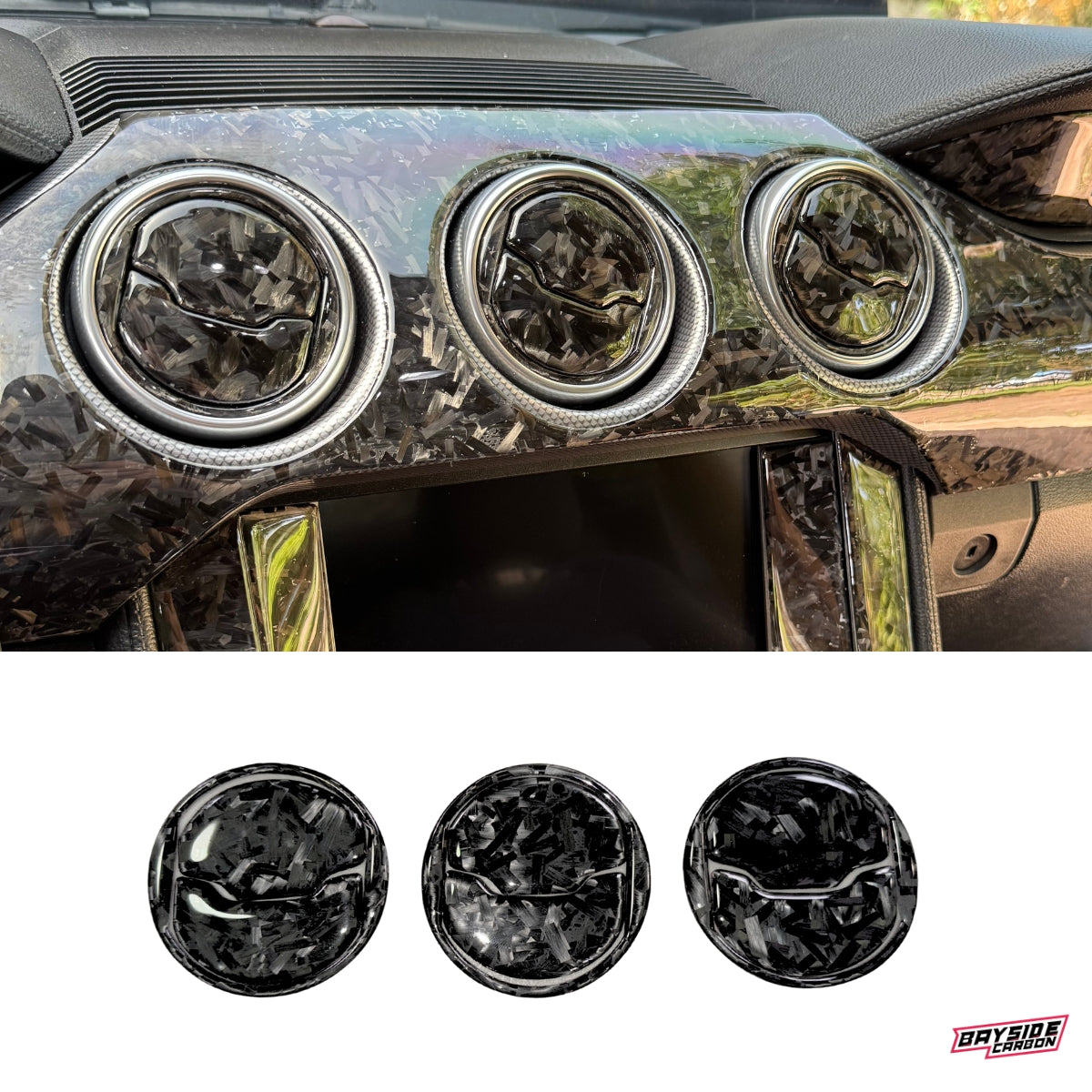 2015+ Ford Mustang Carbon Fiber AC Vent Overlays