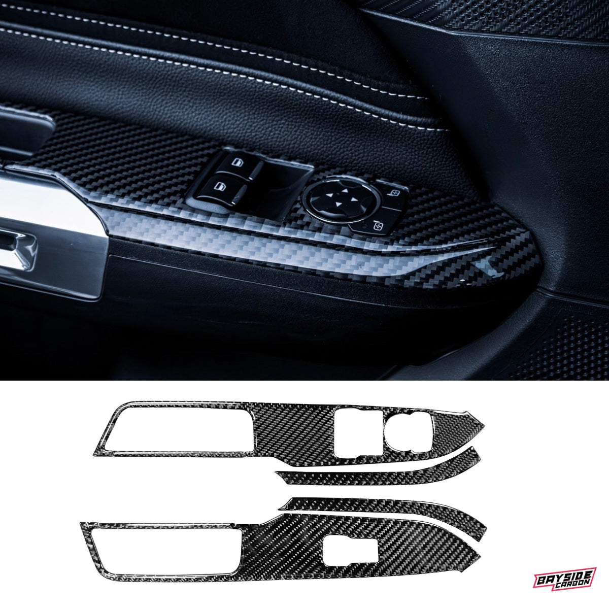 2024+ Mustang Carbon Fiber Window Switch Trim