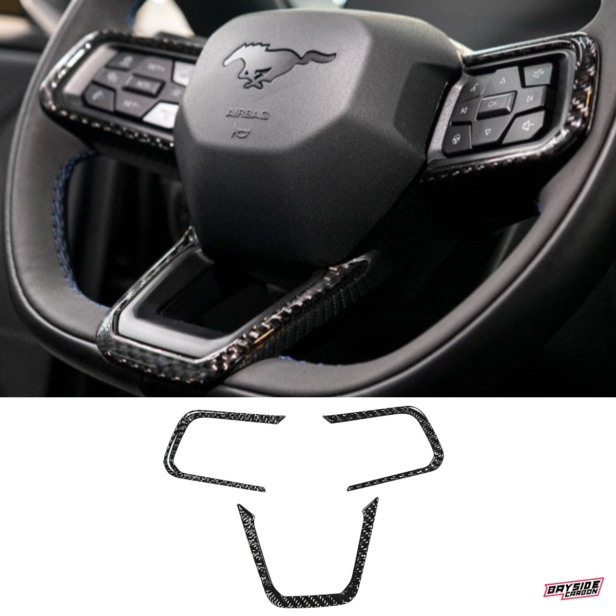 2024+ Mustang Carbon Fiber Steering Wheel Trim