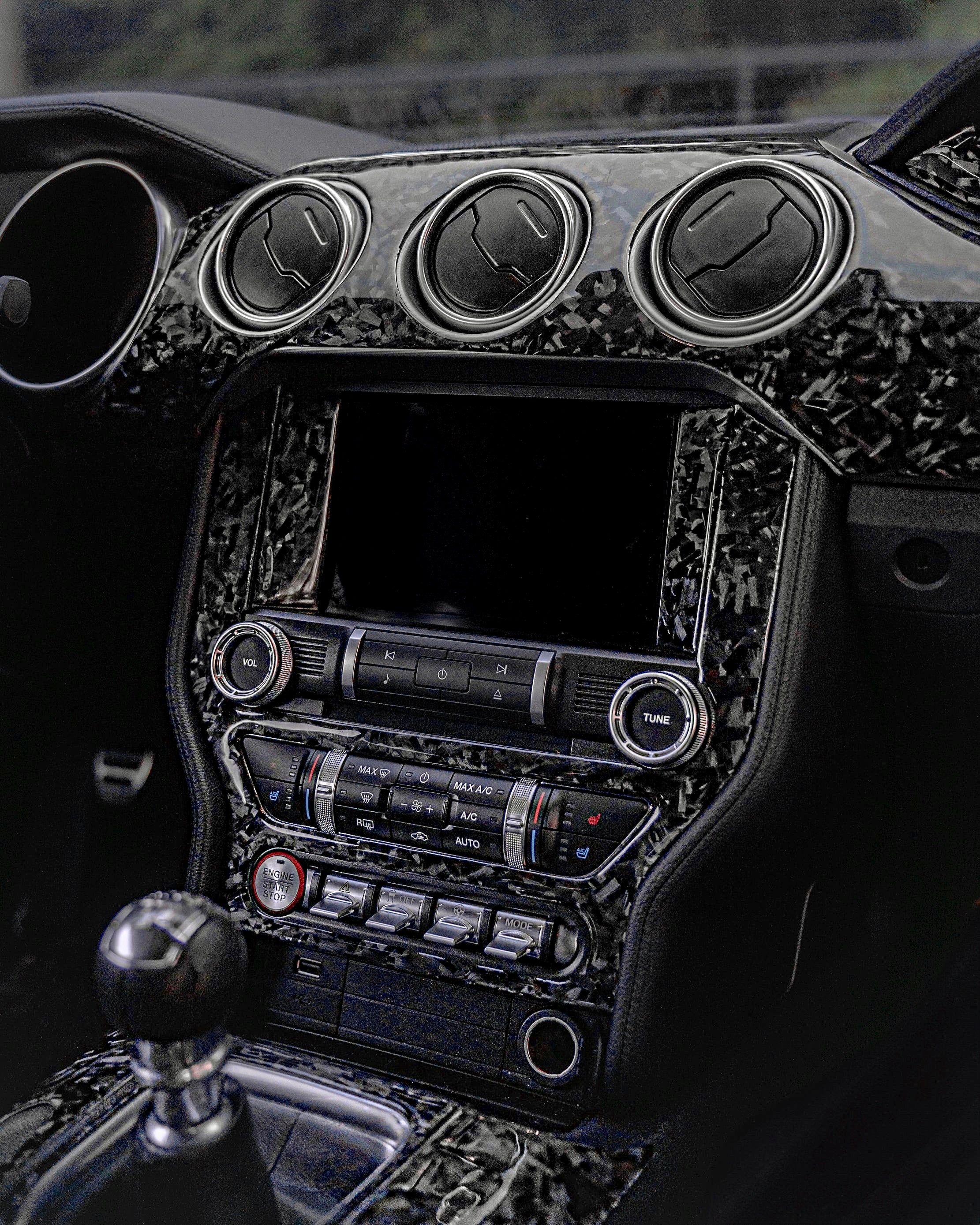 2015+ Mustang Carbon Fiber Infotainment Overlay