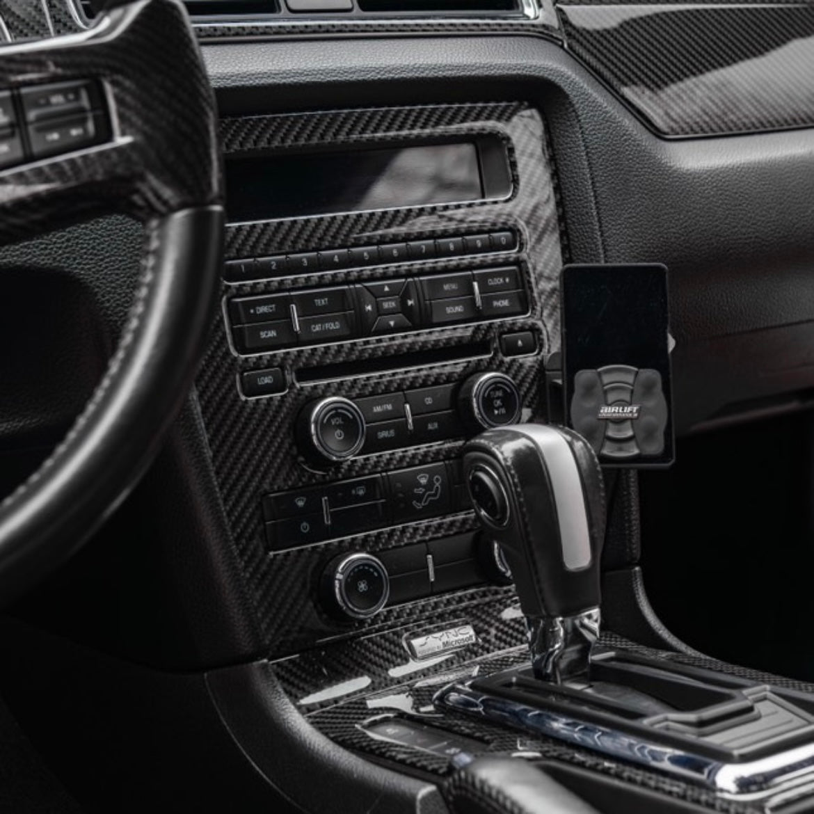 2010-2014 Mustang Carbon Fiber Infotainment Overlay