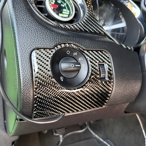 2010-2014 Carbon Fiber Headlight Control Trim interior Overlay