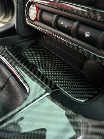 2015+ Mustang Carbon Fiber Cup & Coin Holder Trim