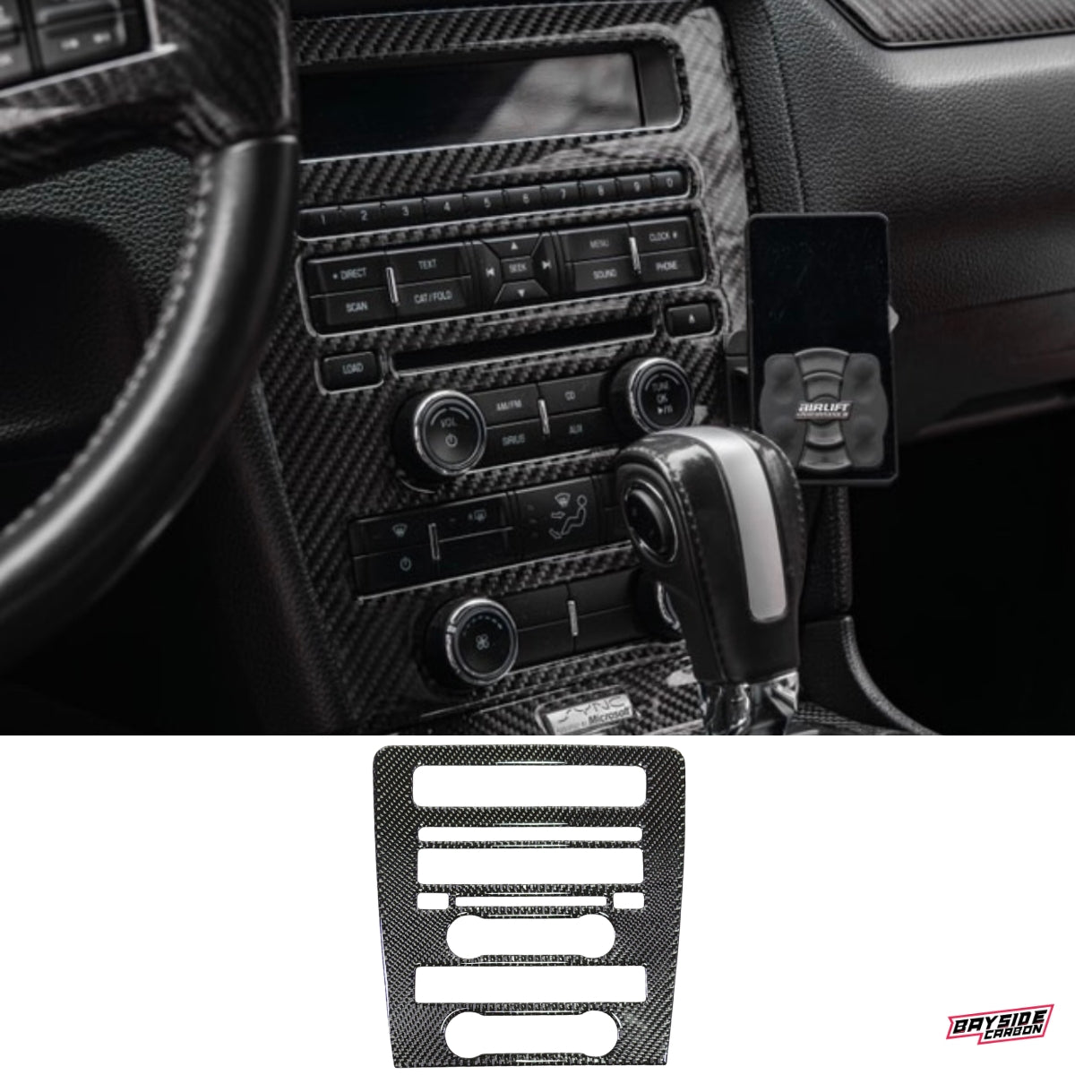 2010-2014 Mustang Carbon Fiber Infotainment Overlay