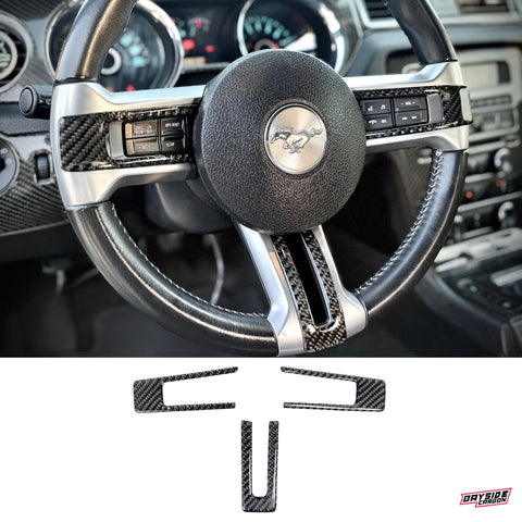 2010-2014 Mustang Carbon Fiber Steering Wheel Trim