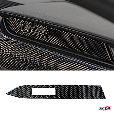 2015+ Mustang Carbon Fiber Dashboard Emblem Overlay
