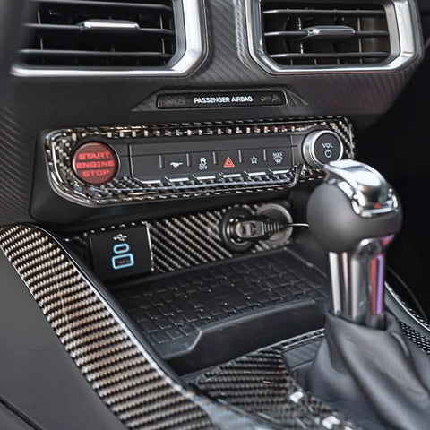 2024+ Ford Mustang Carbon Fiber 12 Volt/Start Button Trim