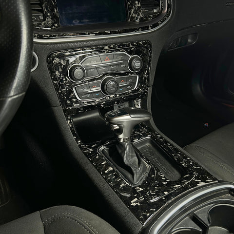 2015+ Charger Carbon Fiber Front & Rear Center Console Overlay