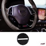 2016+ Camaro Carbon Fiber Steering Wheel Center Overlay